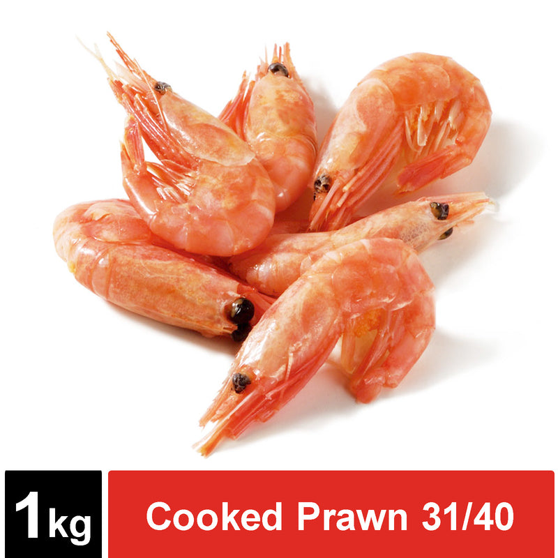 Cooked Prawn 31/40 (Head On Shell-On) 10x1kg