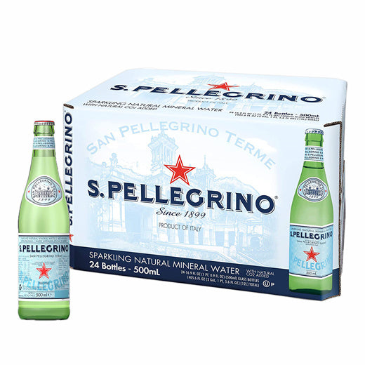 Sparkling Natural Mineral Water (Glass Bottle) San Pellegrino 24x500ml